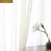 Занавес городские белые белые занавески для гостиной для гостиной в стиле Япония