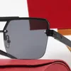 Lunettes de soleil design Hommes Femmes Charnière à la main Affaires anti UV Multi rectangle homme en ligne Buffalo Horn Semi-Rimless lunettes fra234a