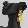 Dingle örhängen afrikanska dinglande kvinnor boho guld färg ihålig ut pärla blommakoppar smycken semester bankett bijoux