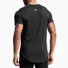 Lu Outdoor Men Sports T Shirt Solidny kolor krótkie rękawie oddychające potrójne koszule kulturystyczne