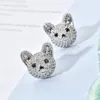 Stud Earrings High-quality Fashionable Cute Dog-head Zircon For Women/girls Sweet Romantic Wedding Party Jewelry ER-364