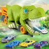 Diecast Model Dinosaur Toy Play Vehicle Game for Boy Car Truck Children Montessori Gift Kid Racing Track With Mini 230605