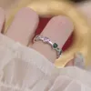 Cluster Rings Ins Fashion Pink Zircon Heart Ring For Woman 2023 Exquisite Knuckle Index Finger Korea Women's Jewelry Accessories