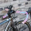 Cykelstyrningskomponenter Väg Noctilucent Speed ​​StartaBar Tejp Lätt reflekterande Dazzle Cykling Bar Tape Pu Leather Colorful Bicycle Fork Grip 230607