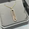 Collier de créateur de mode pour les femmes en or rose bande d'argent sterling plein de diamant pendentif collier bijoux fins
