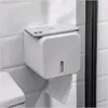 Holders Wallmounted White Toilet Paper Holder Large Capacity Tissue Box Viewable Window Push Switch Bathroom Toilet Paper Storage Case