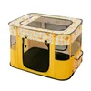 Porte-chats parc pour animaux de compagnie pour petit chien Portable Rectangle salle de livraison chats d'intérieur avec porte et couvercle supérieur fenêtre en maille