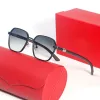 Herren-Designer-Sonnenbrille, Holzbeine, Damen-Sonnenbrille, Carti-Brille, runder Metallrahmen, Farbverlauf, in mehreren Farben erhältlich, Größe 46 13 138