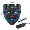 Halloween Horror masks LED Glowing mask V Purge Masks Election Costume DJ Party Light Up Masks Glow In Dark 10 Colors