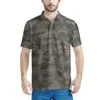 Polo Masculino Camuflado Padrão Masculino Slim Fit Camisa Polo Masculina Marca Manga Curta Verão Multicolor Escolhas Múltiplas Festa na Praia