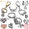 Argent sterling 925 pour les breloques pandora authentique perle porte-breloque famille infini triple coeurs divisible amitié