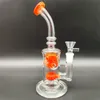 Pipe à eau en verre de 9 pouces Bong Heady Bong Incycler Jelly Fruit Candy Cream Orange Heady Pipe Fumer Dabber Rig Recycler 14,4 mm Joint femelle avec bol régulier Perc