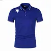 Ny vår- och sommarmän Polo Descent Shirt Casual Stand-Up Collar Slim Hateble Top T-shirt Fashion Young Short Hermes L230520