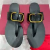 Chinelos de marca V chinelos femininos de couro de verão chinelos grandes sandálias de praia
