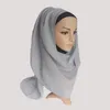 Sciarpe 20 Colori Donna Twill Rughe Pieghe Sciarpa Hijab Avvolgere Stampato Scialli Tinta Unita Fascia Hijab Musulmano Sciarpe / Sciarpa Scialle