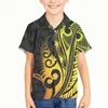 Men's Casual Shirts Polynesian Tribal Tongan Totem Tattoo Tonga Prints Children's Place Boys Short Sleeve Button Down Shirt Holiday