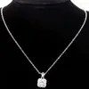 Łańcuchy 17x10 mm luksusowy biały sześcienna cyrkon drobna biżuteria srebrna naszyjnik długość 17-18 cali