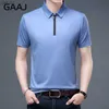 GAAJ Marque Zip Up Polo Shirt Hommes Casual Business Tshirt Tops Regular Fit Tee Social Zipper Poloshirt Mode Homme Polos T-shirts L230520