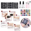 Encres 24 couleurs paillettes tatouage jeu modèle de jeu flash diamant scintiller brillance flash poudre temporaire tatouage encre face body peinture art outils