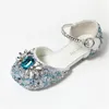 2023 spring and summer new girls rhinestone princess shoes children's small leather shoes girls baby soft-soled Baotou sandals