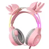 Headphones Wired with RGB headband flexible microphone buttons to control gaming headsets for gaming on computing PCS