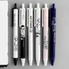 6Pcs Ink Pen Practical Plastic Push Design Simple Life Good-looking Gel For Taking Exam Writing Water-based