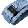 Neck Ties Luxury Blue Plaid Dot Silk For Men Solid Wedding Accessories Tie Handkerchief Cufflinks Set Gravatas Mens Gift DiBanGu 230605