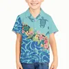 Men's Casual Shirts Polynesian Tribal Tongan Totem Tattoo Tonga Prints Children's Place Boys Short Sleeve Button Down Shirt Holiday