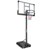Portable Basketball Hoop Backboard System Stand Height Adjustable 6.6ft - 10ft with 44 Inch Backboard and Wheels for Adults Teens