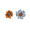 Brincos de argola feminino flor margarida pingente de orelha pingente colorido vintage metal retrô 2023 na moda joias femininas