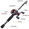 Rod Reel Combo Sougayilang Casting Fishing Rod Combo Telescopic Carbon Rod och Baitcasting Reel Fishing Line Lure Accessories Fishing Full Kits 230607