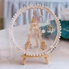 Back Creative Lace Jewelry Storage Rack Earring Insert Display Stand Lady Jewelry Storage Bathroom Vanity Tops Organizer Girl Gift