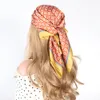 Sarongs Silk Scarf Women Plaid Print Summer Hair Accessories Bandana Turban Headbands Bandeau Cheveux Kerchief Headscarf Foulard Femme 230605