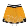 2023 Rhude Shorts Alta Qualidade Masculino Feminino Designer Moda Verão Secagem Rápida Streetwear Moda Casual Hip Hop Praia Roupas Esportivas Calças Curtas Masculinas Tamanho S-XL