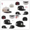 Top Vente Mode 36 Couleurs Classique Équipe Bleu Marine Couleur Sur Terrain Baseball Ajusté Chapeaux Rue Hip Hop Sport York Full Fermé Conception Caps h8-6.7