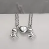 Chaînes 2PCS Dinosaure Magnétique Collier Fermoir Attirer Les Amoureux Amitié Accessoires Femmes Charme Assorti