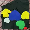 T-shirts Sommer Mädchen T Shirt Baby T-shirt Kinder Tops Kinder Streetwear Kleidung Mode Bunte Herz Druck Baumwolle 4-13Y 230606