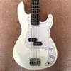 Boutique personnalisée de haute qualité, basse électrique blanche à 4 cordes, guitare électrique basse P, livraison gratuite