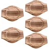 Bord Mattor 5 Count Stone Bowl Mat Wood Stand Multifunktion Casserole Holder Desktop träbas Hushåll