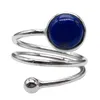 Pierścienie klastra Jade Angel 925 Sterling Silver Retro Fashion Art Multi calcle Inkrustowane Lapis Lazuli Regulowany biżuteria Pierścień dam