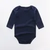 Rompers Baby Clothes Solid Color Boy Girls Romper Born Long Sleeve 100% Cotton Jumpsuit Bebe Spring Classic Clothes Tops Tees 230606