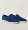 Verano 23S / S Marca Hombres LoroPiana Zapatos casuales Encantos Caminar Mocasines Low Top Suede Cuero de vaca LP Oxfords Mocasines planos Comodidad Suela de goma Caballero caminando