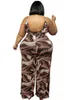 Ethnische Kleidung XL-5xl Sexy Mode Jumpsuit Dashiki African Spaghetti-Träger Slim Body Print Damen Sommer Beachwear Frauen Afrika