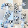 Feestartikelen voor andere evenementen 73cm Digitale Mozaïekballon Frame Nummers 1 2 3 Ballon Gevulde Doos DIY Kinderen Volwassen Verjaardagsfeest Bruiloft Baby Shower Decoratie 230606