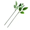 Decorative Flowers 30pcs Rose Flower Stem Green Floral With Leaves Artificial Bouquets Wire For DIY Crafts And