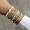 Charm Bracelets 2023 Fashion Pave Zircon A-Z Initial Letter Bracelet Women Handmade 4mm Colorful Stone Bead For Jewelry Gift