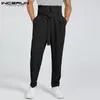 Pantalones INCERUN estilo americano moda nuevos hombres pantalones casuales ropa de calle pantalones masculinos con cordones grandes bolsillos Cargo pantalones largos S5XL 2023