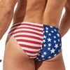 Underpants Breathable Men Swim Briefs Washable Stretchy USA Flag Swimming Trunks For Water Activity