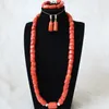 Naszyjnik Zestaw Dudo Nature Coral Biżuteria 12-13 mm African Jewellery 2 Warstwy ślubne ślubne dla nigeryjskiego bezpłatnego statku