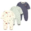 Rompers 3pcs/lot Spring Autumn Brands Born Childres Bayboy Boy Girl Cotton Clotth Clotth longleeve 0-12m BabyRompers 230606